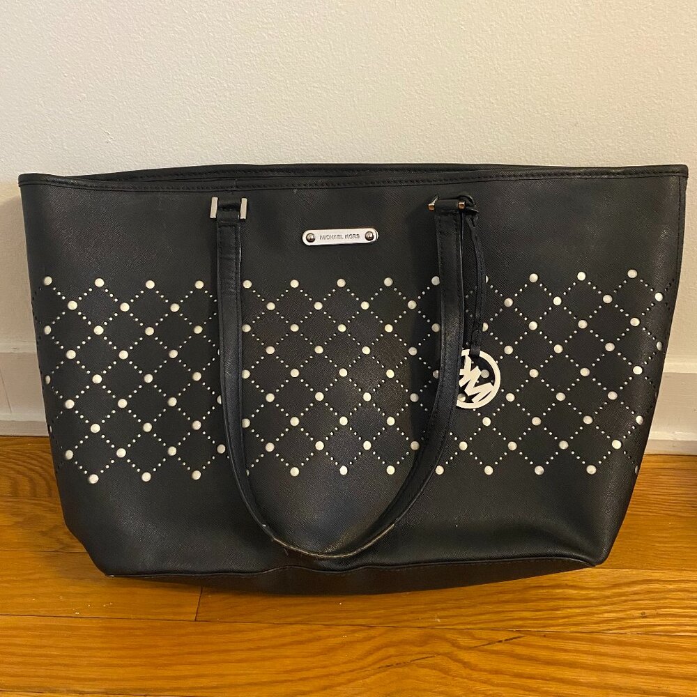 Michael Kors Black Mirror-Print Tote